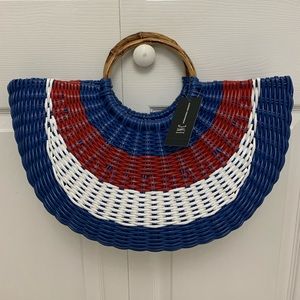 NWT - INC International Concepts Blue Straw Tote